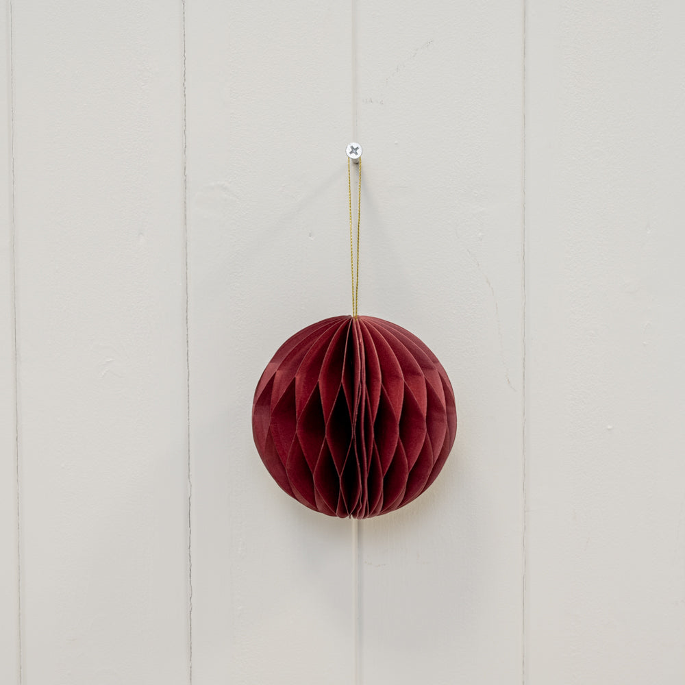 Claret Red Paper Baubles