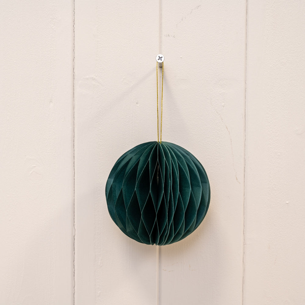 Dark Green Paper Baubles
