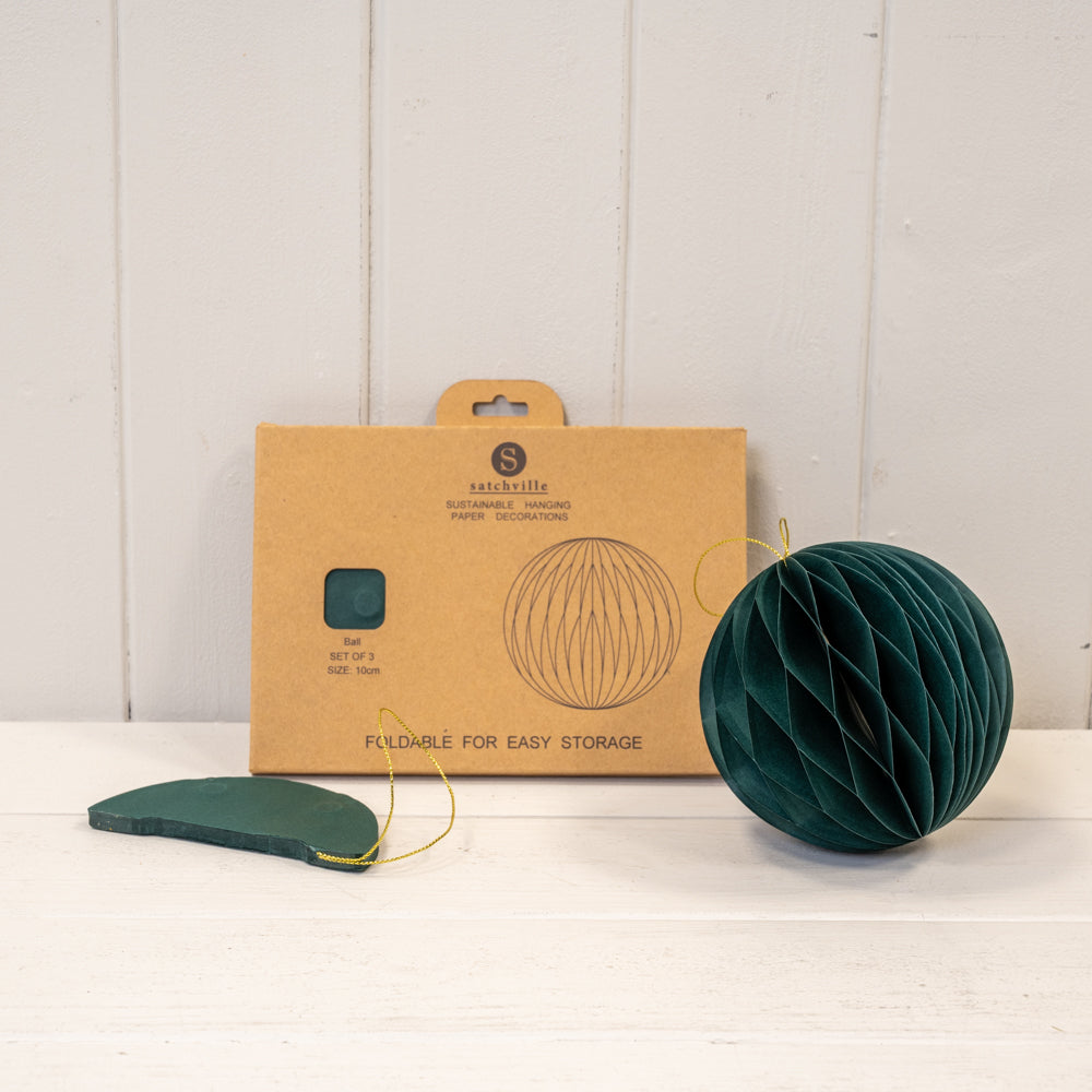 Dark Green Paper Baubles
