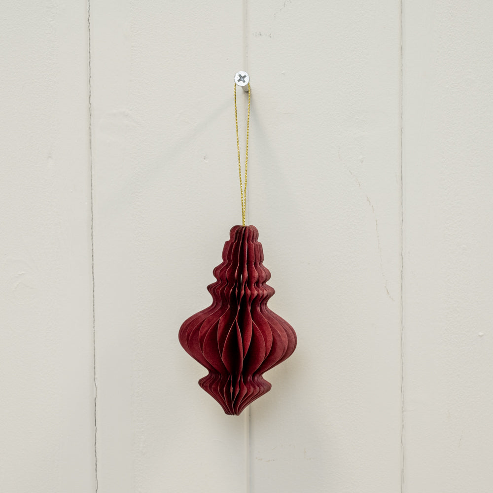 Claret Red Paper Baubles