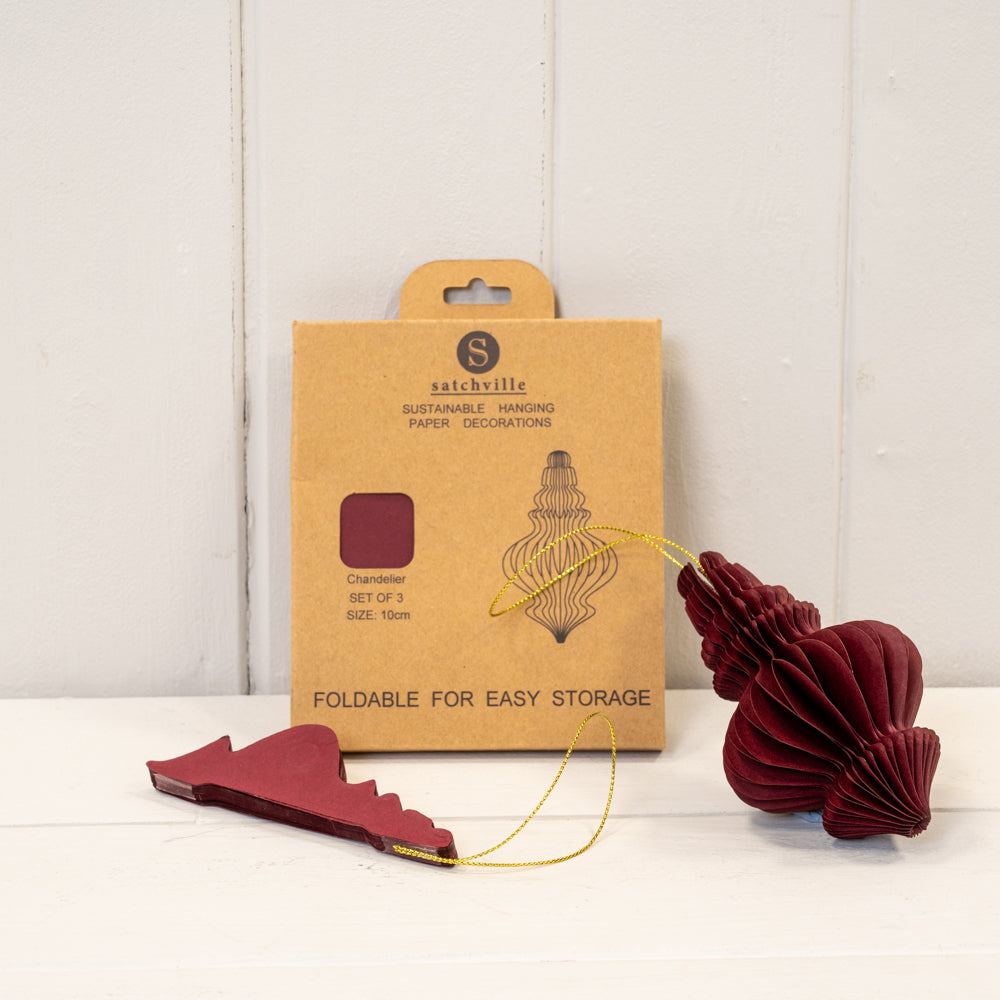 Claret Red Paper Baubles