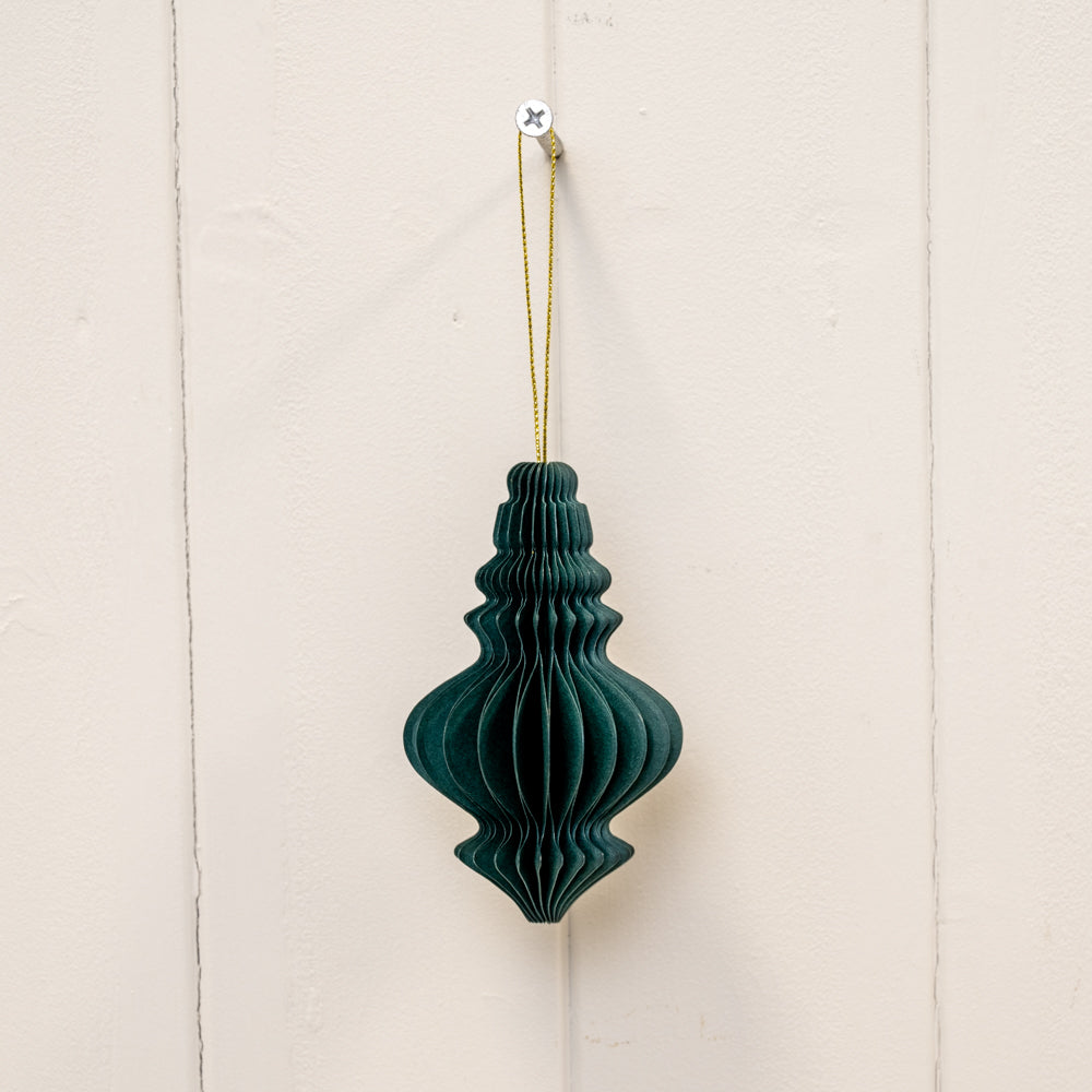 Dark Green Paper Baubles