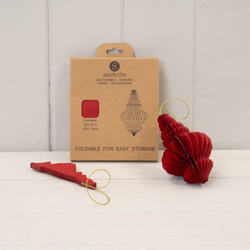 Deep Red Paper Baubles
