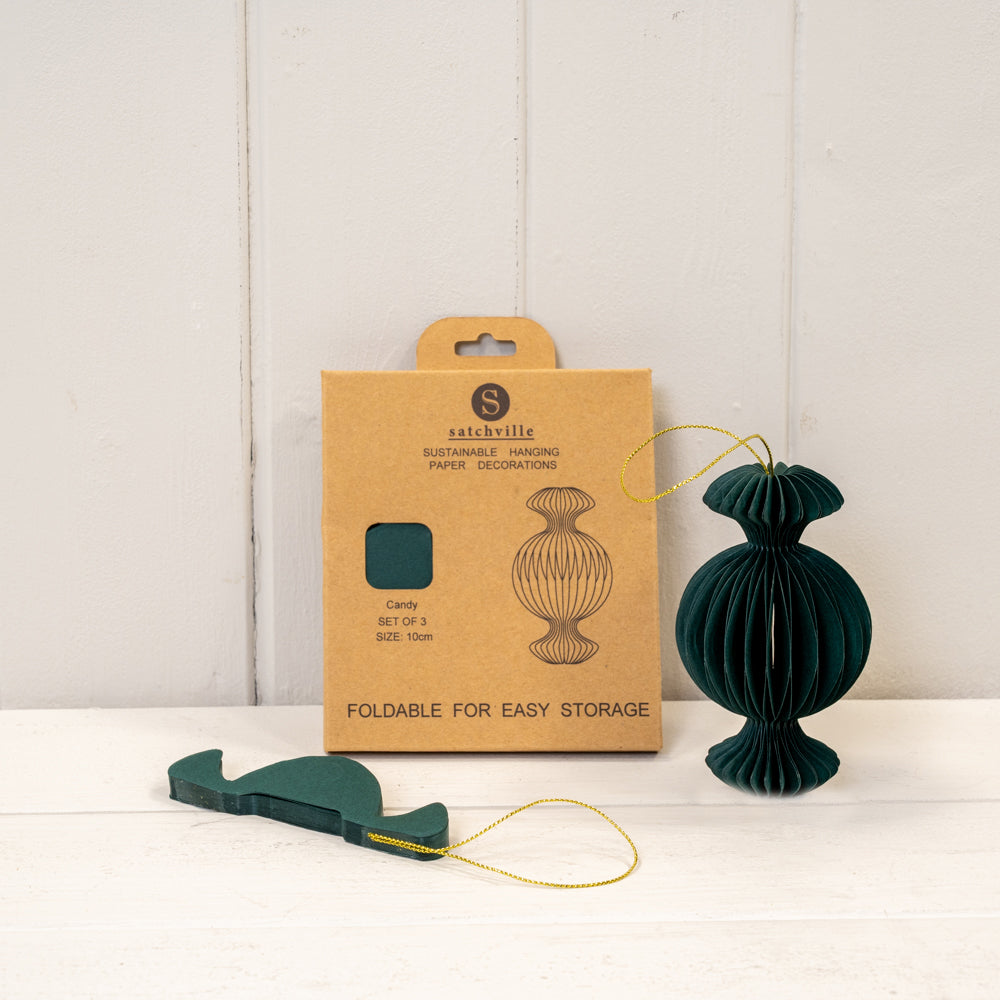 Dark Green Paper Baubles