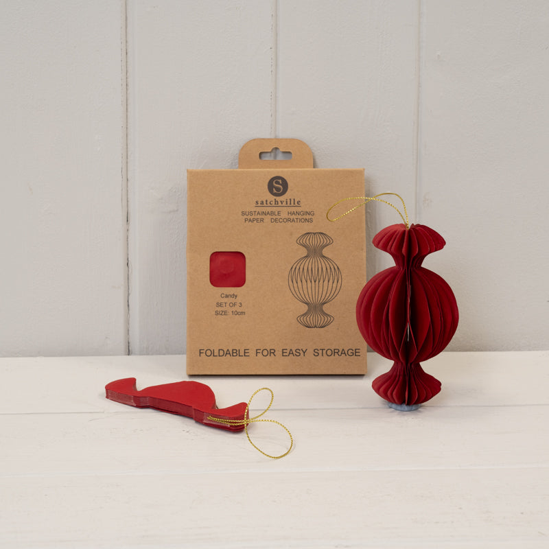 Deep Red Paper Baubles