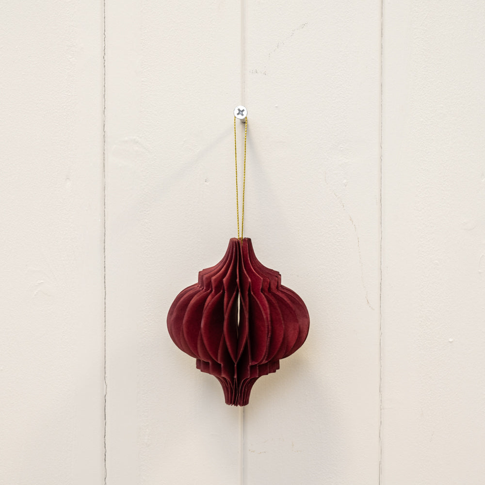 Claret Red Paper Baubles