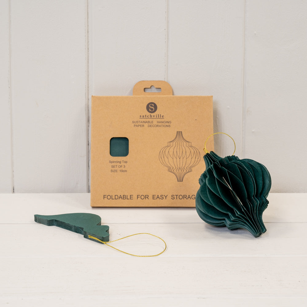 Dark Green Paper Baubles