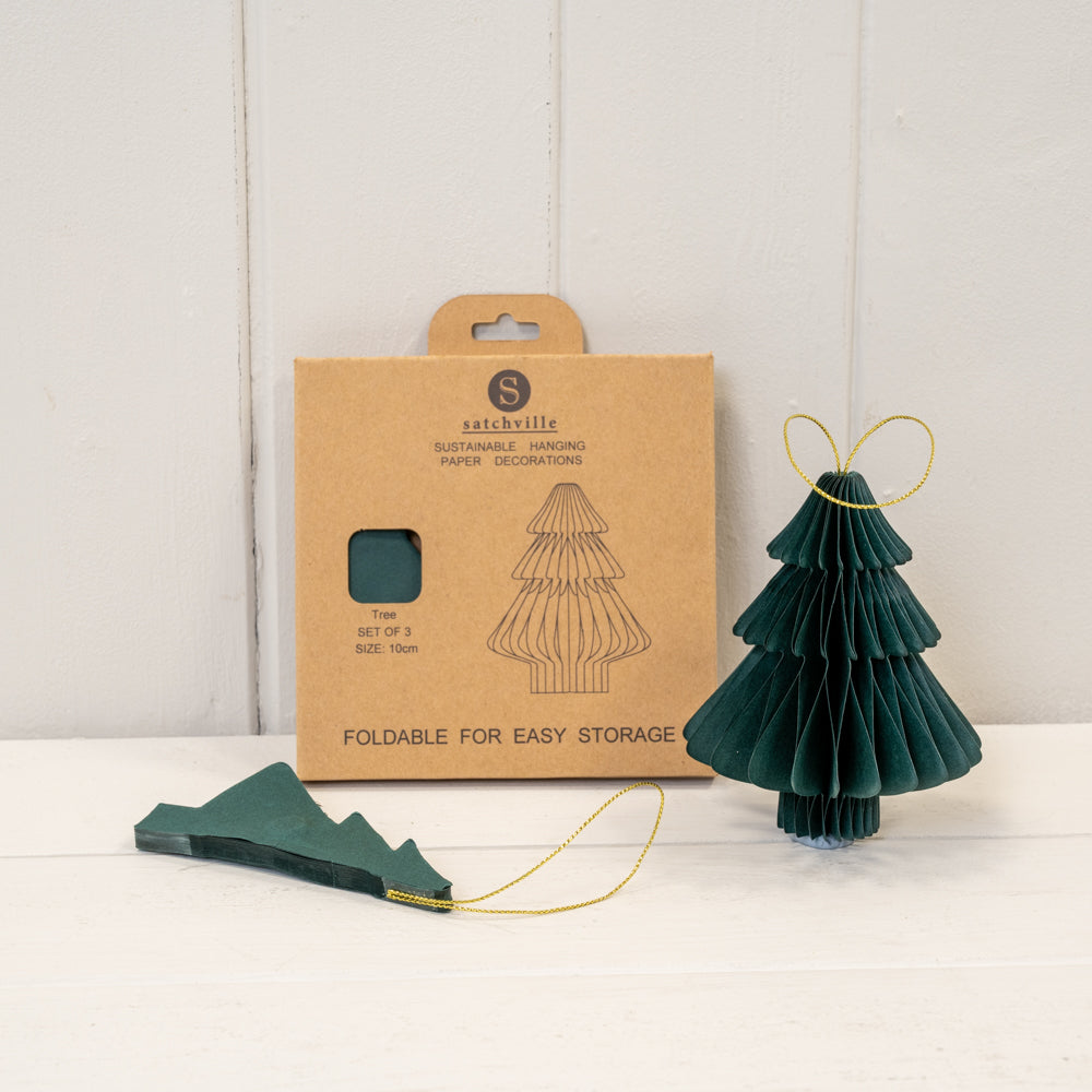 Dark Green Paper Baubles