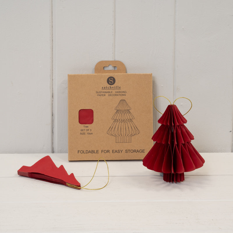 Deep Red Paper Baubles