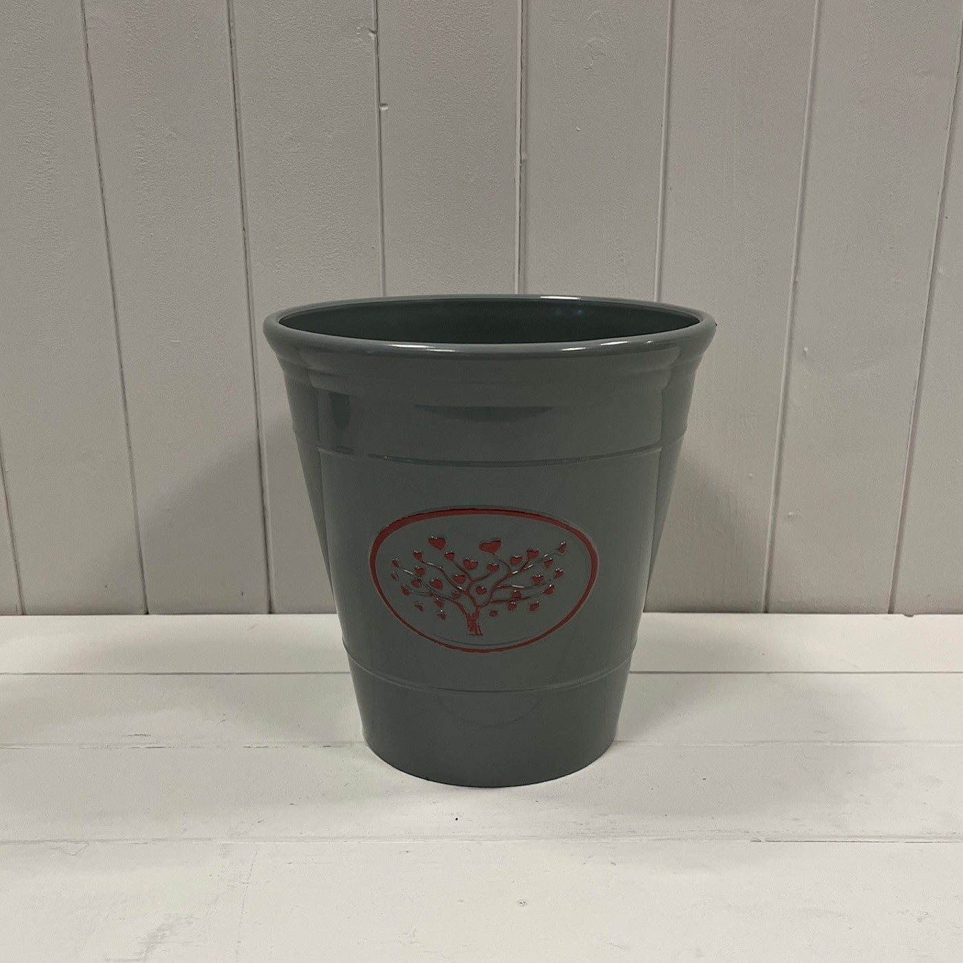 Grey Round Love Heart Tree Planters