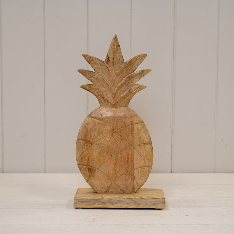 Wooden Carved Pineapple Display
