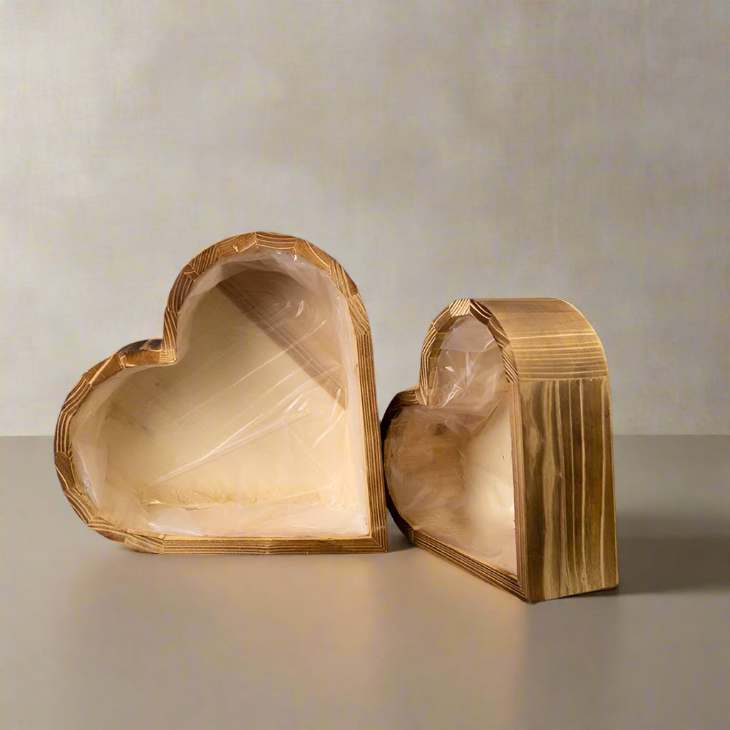 Heart Wooden Planters Set
