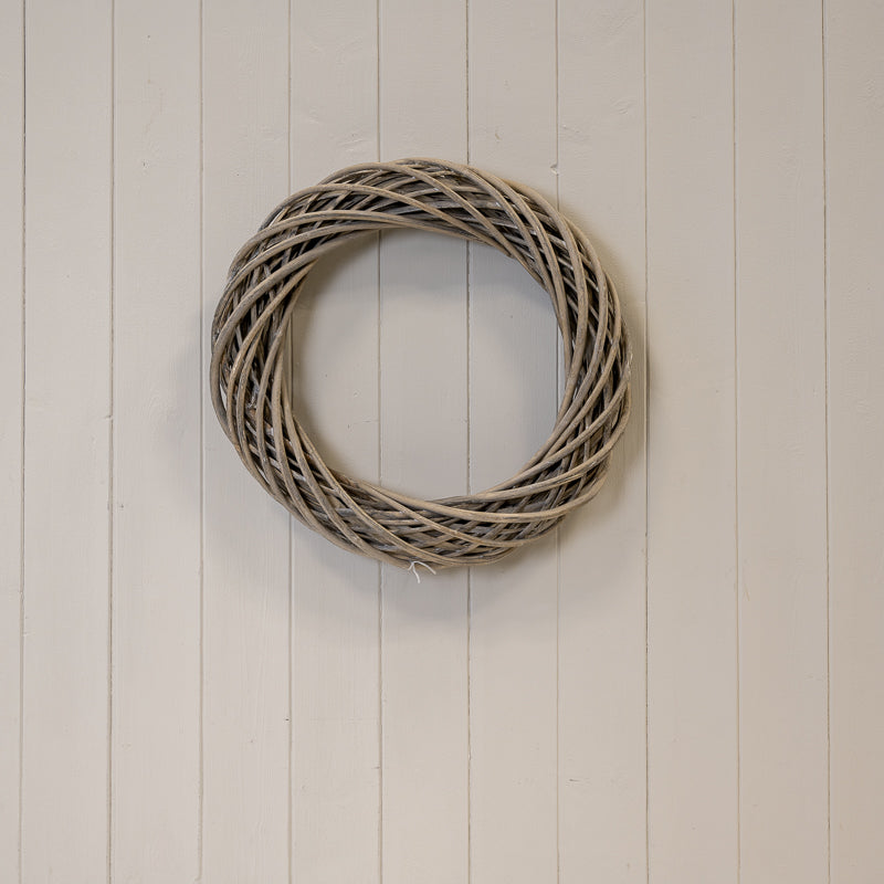 Grey Round Thick Willow Wreath
