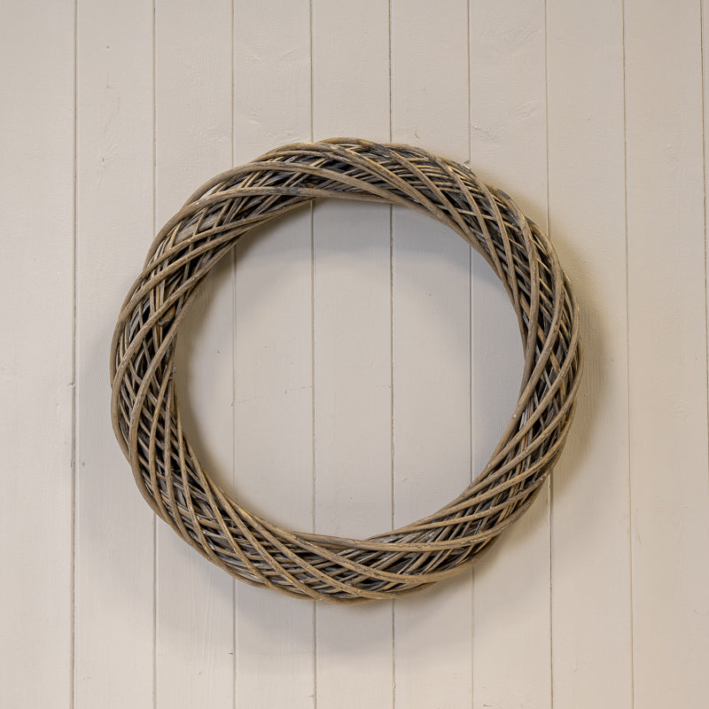 Grey Round Thick Willow Wreath