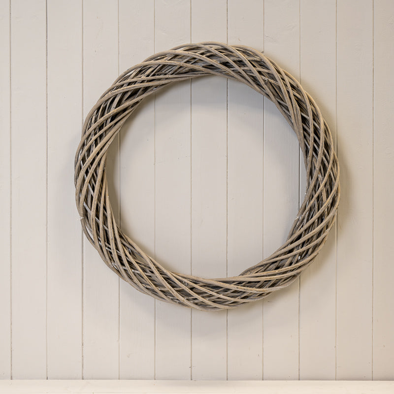 Grey Round Thick Willow Wreath