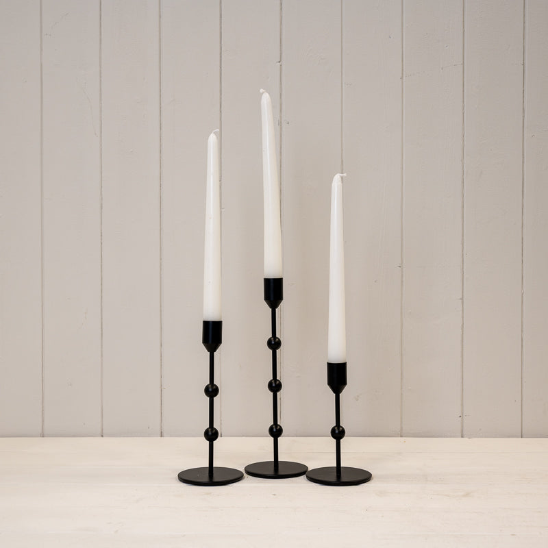 Black Candle Holders With Ball Detail