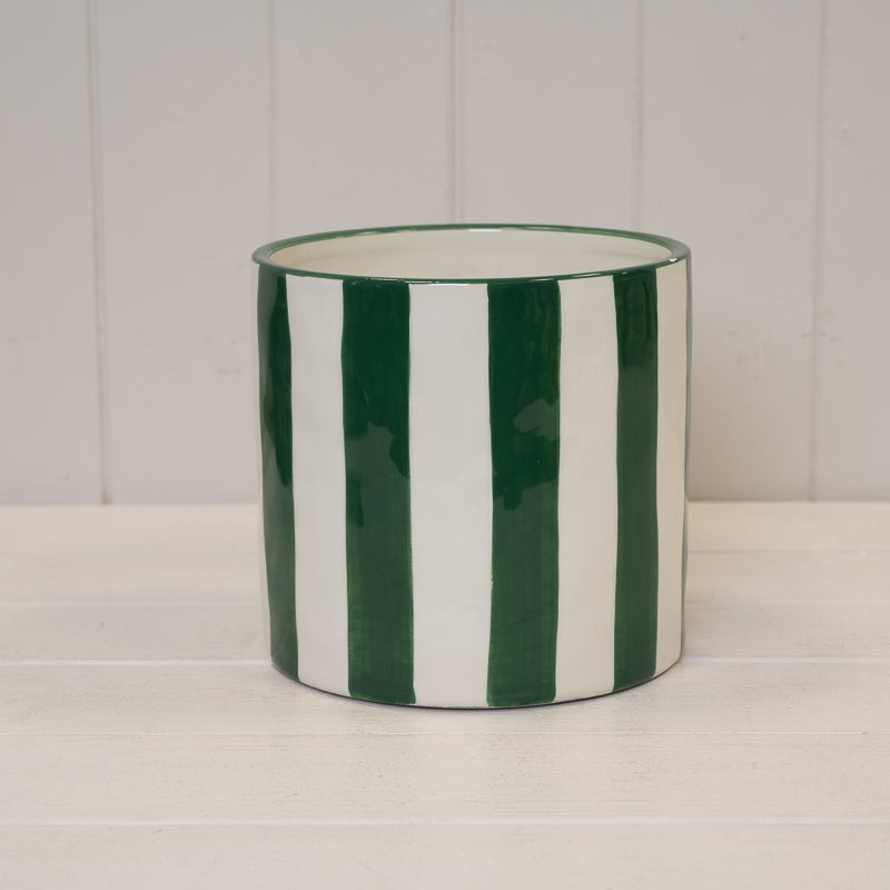 Striped Ceramic Round Pot