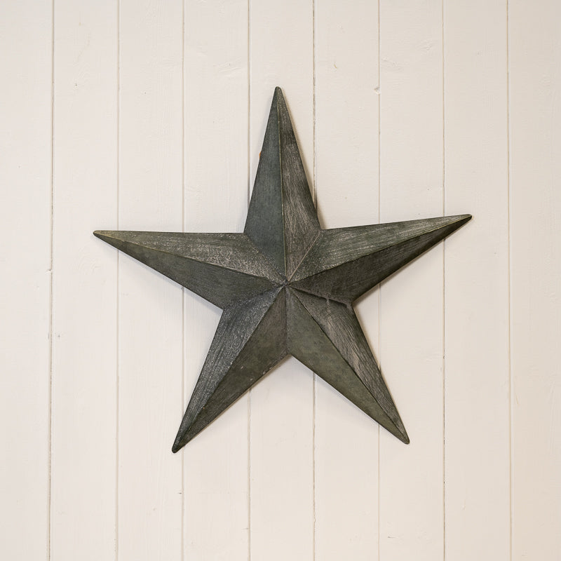 Natural Grey Metal star decorations