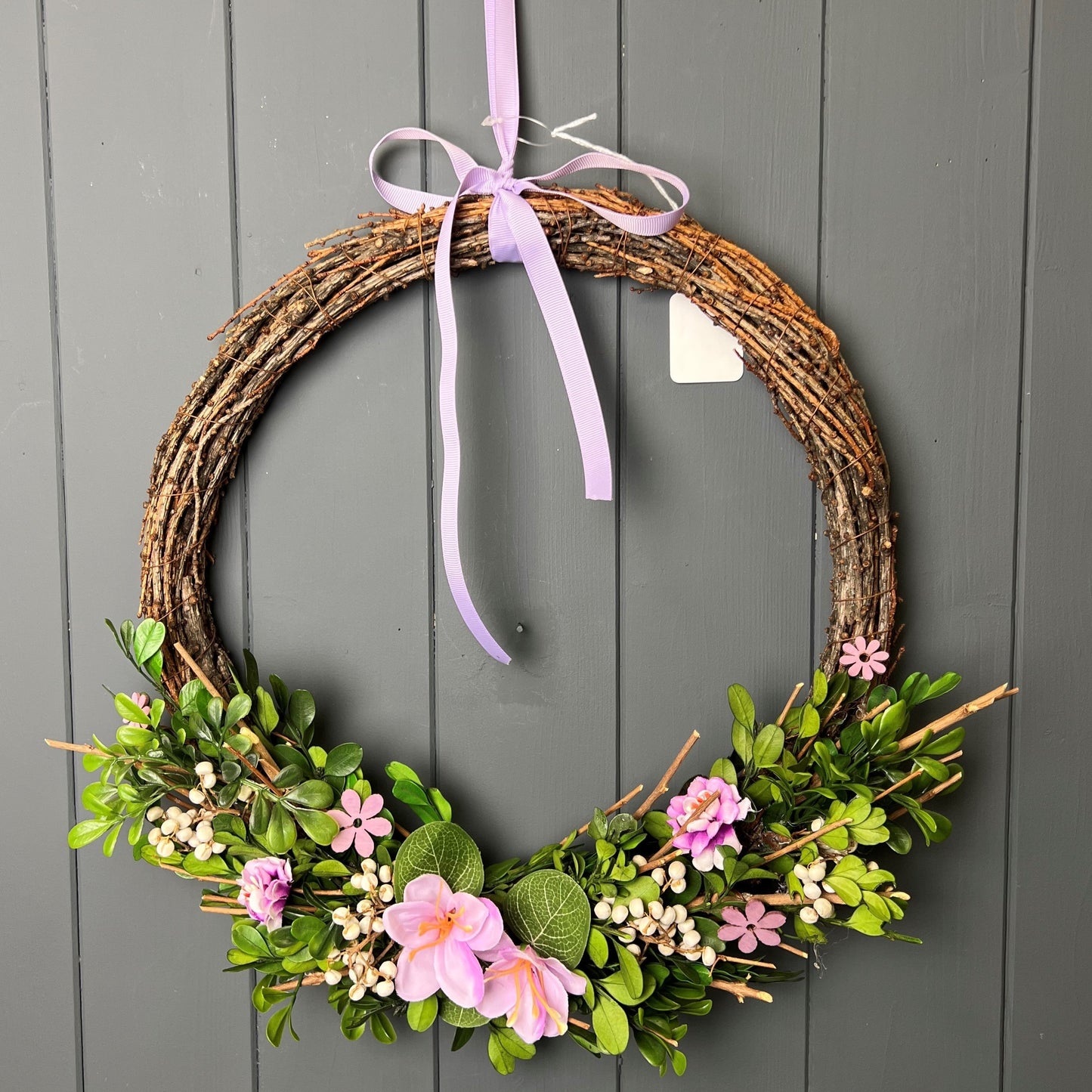 Purple Floral And Greenery Spring Wreath