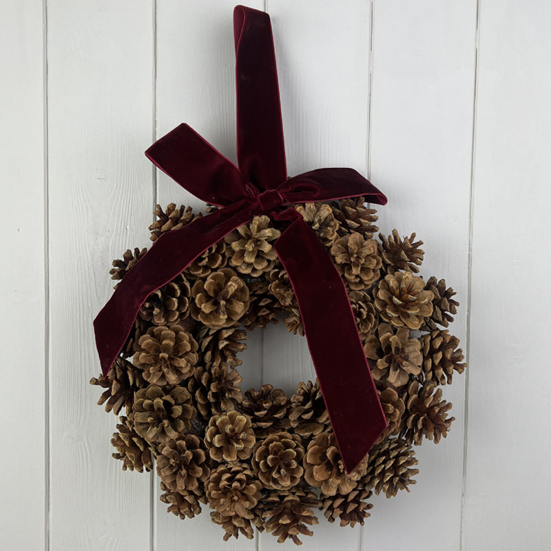 Pinecone Wreath With Bow