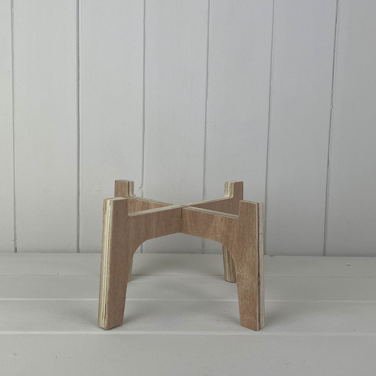 Large Natural Slot-Together (Flat Pack) Plant Stand