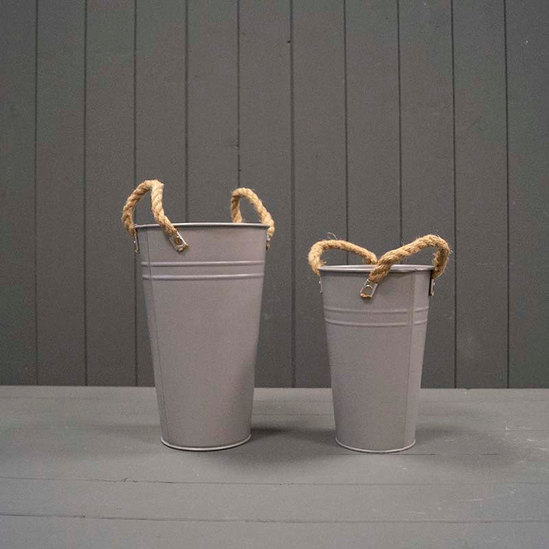 Grey Flower Buckets
