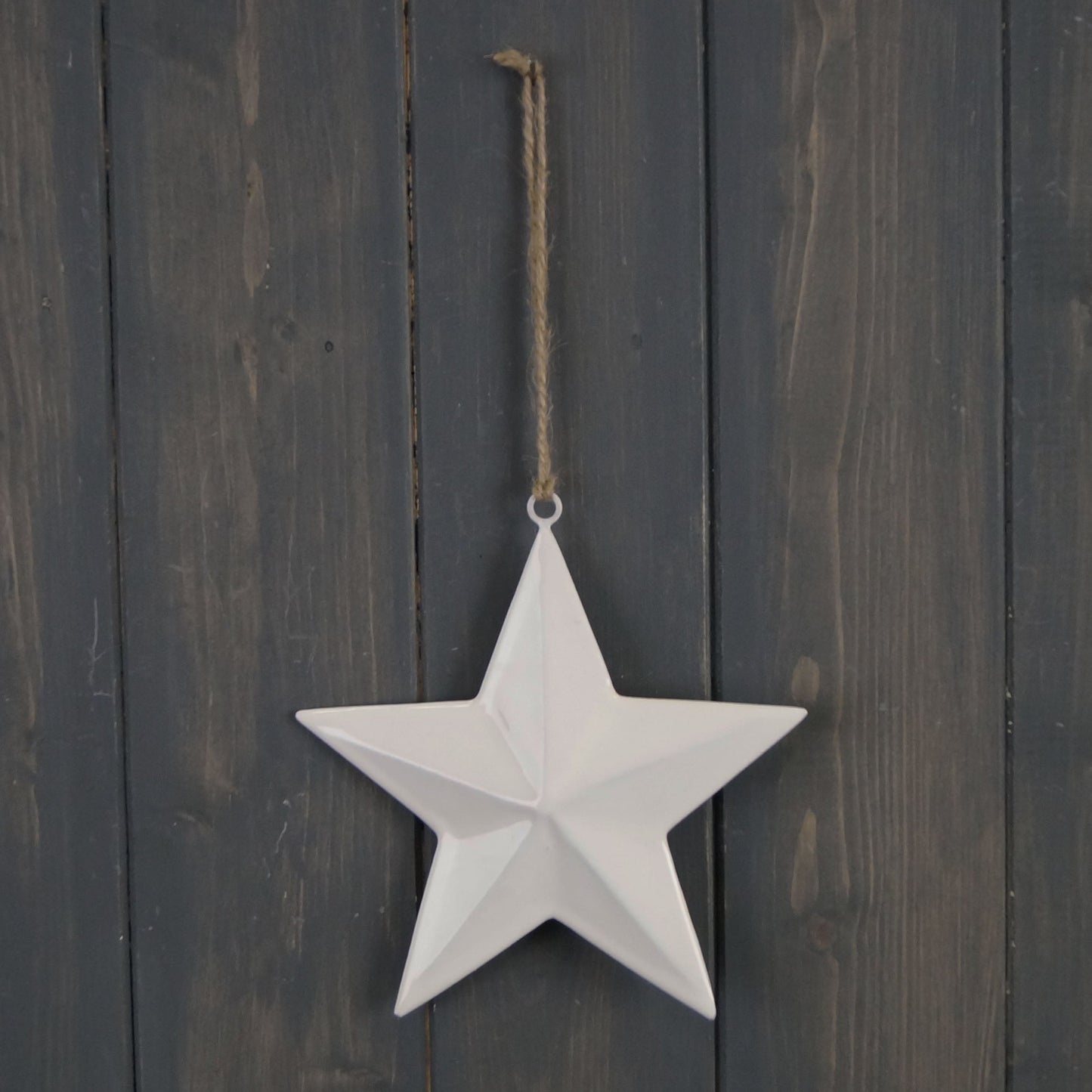 White Enamel Hanging Star