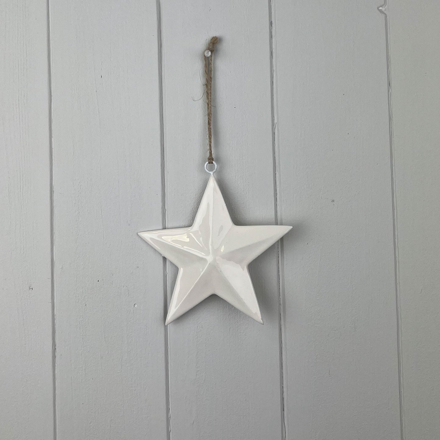 White Enamel Hanging Star