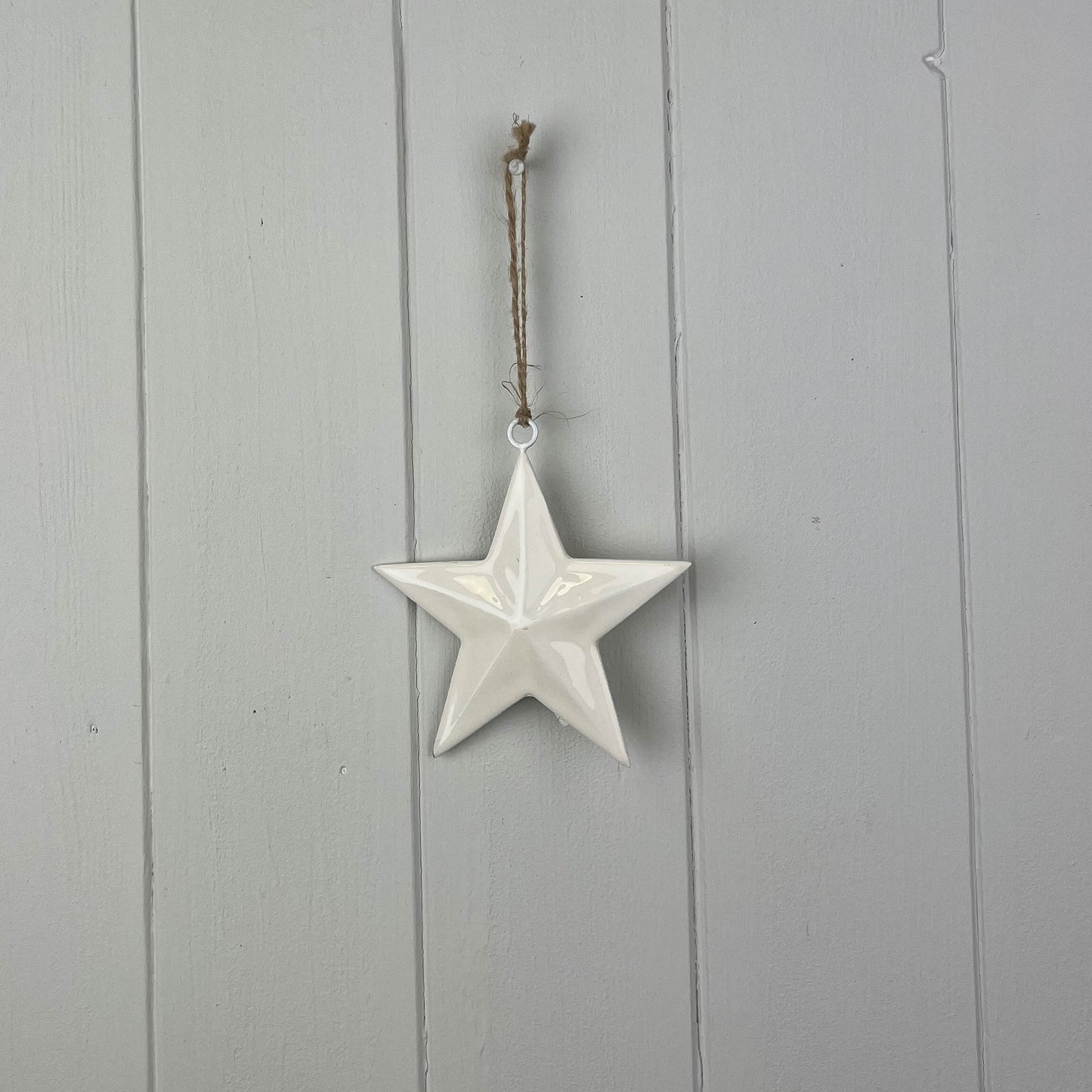 White Enamel Hanging Star