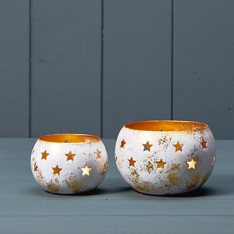 Gold Antique Votive With Star Design
