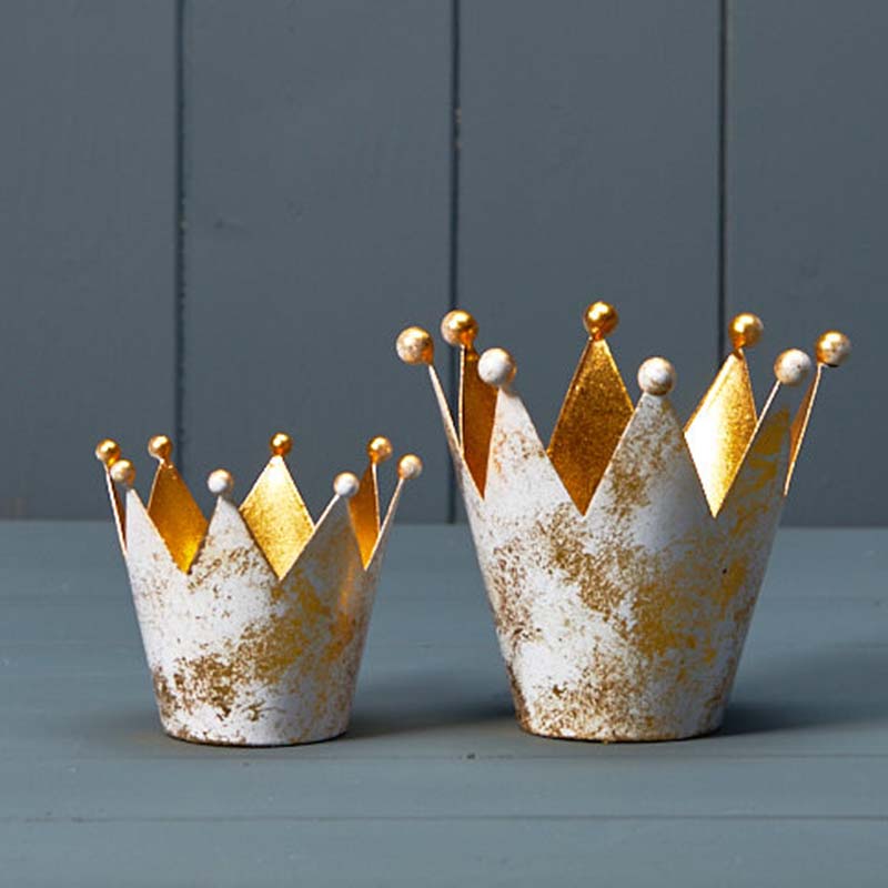 Antique Gold Crown Tealight
