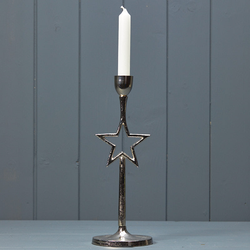 Silver Star Candle Holder