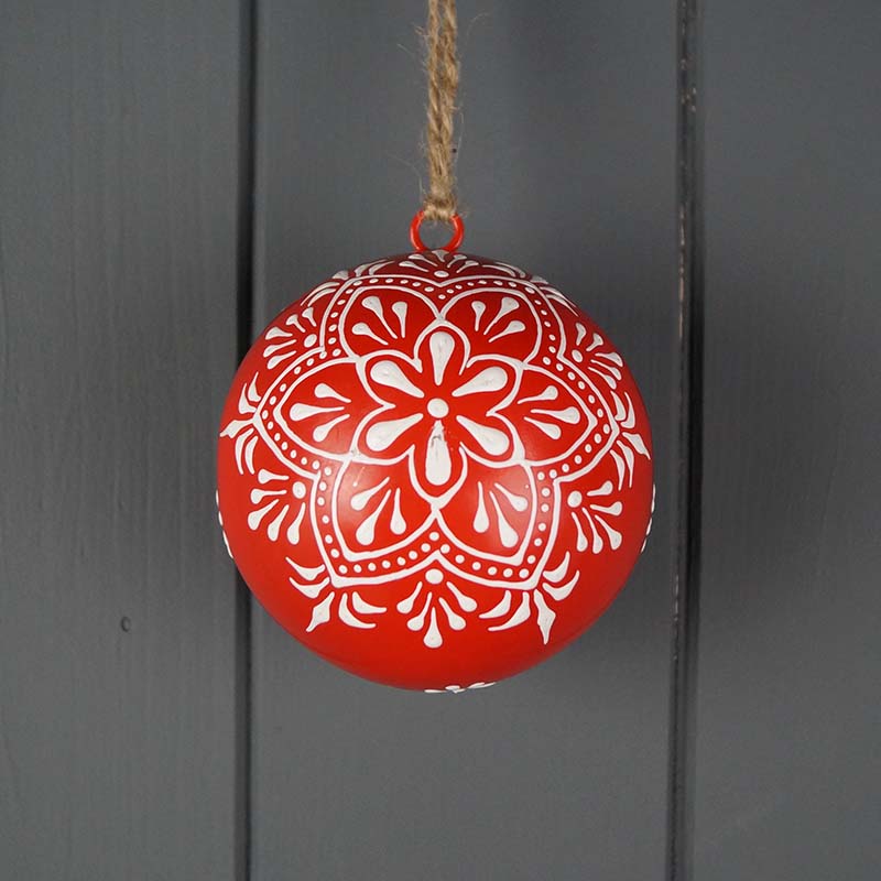 Red Hanging Handpainted Bauble