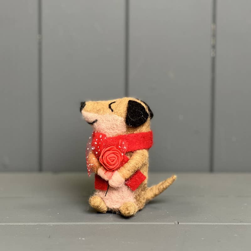 Sausage Dog Holding Rose