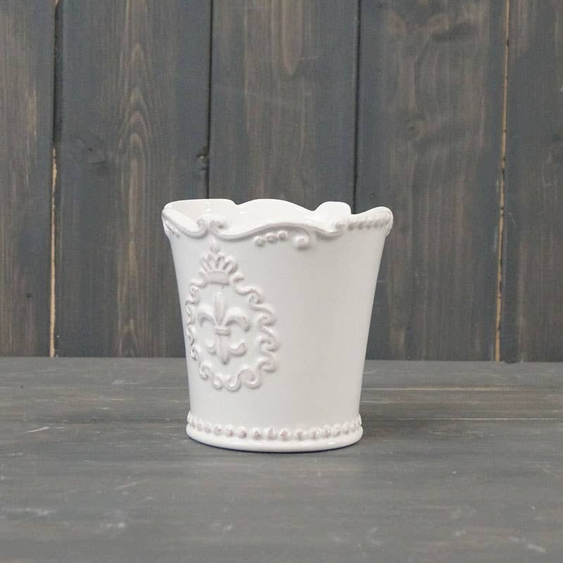 White Fleur De Lis Ceramic Collection