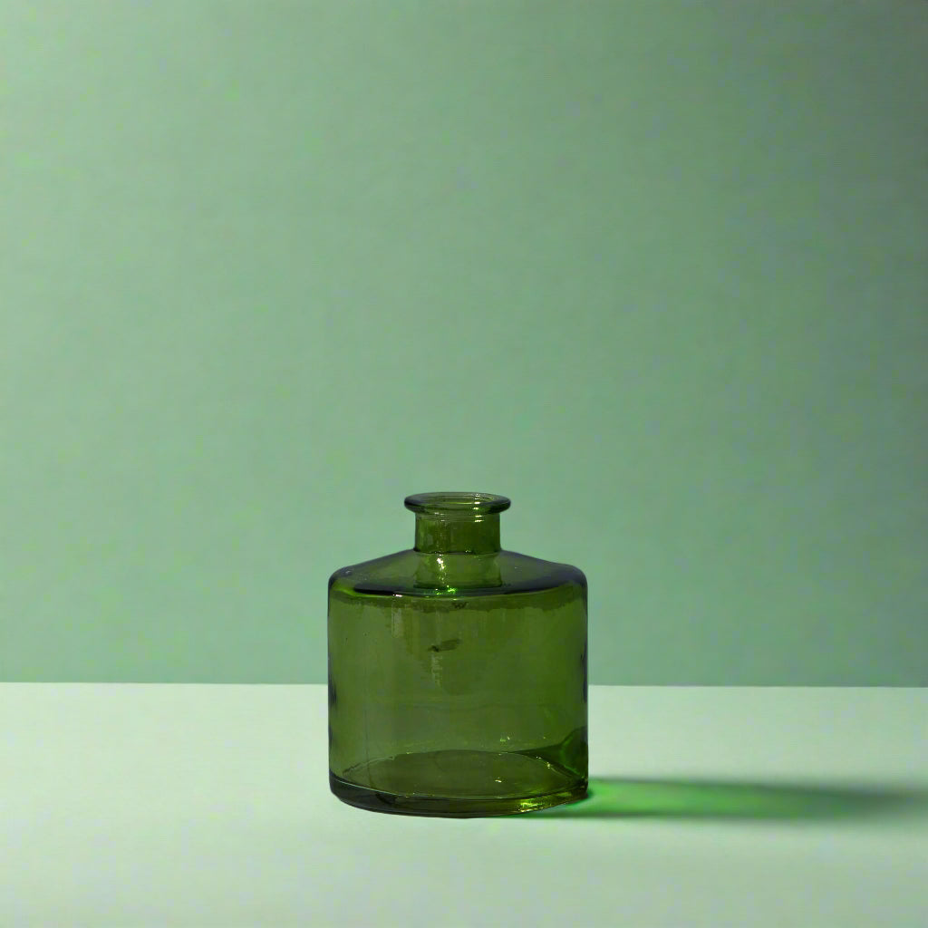 Emerald Green Squat Glass Bottle