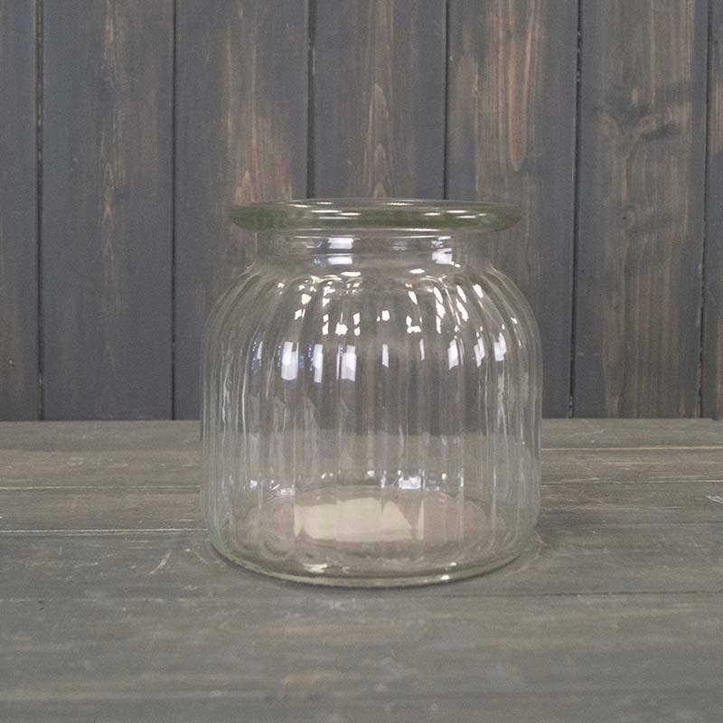 Clear Ribbed Vase