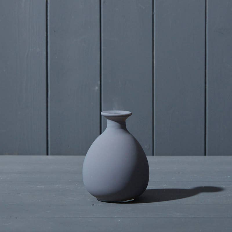Matt Grey Glass Bud Vase