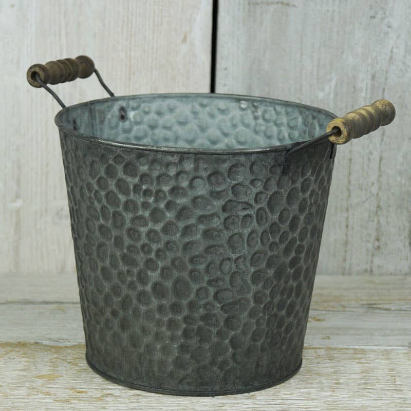 Zinc Pot With Hammered Finish