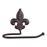Fleur De Lis Cast Iron Rustic Toilet Roll Holder