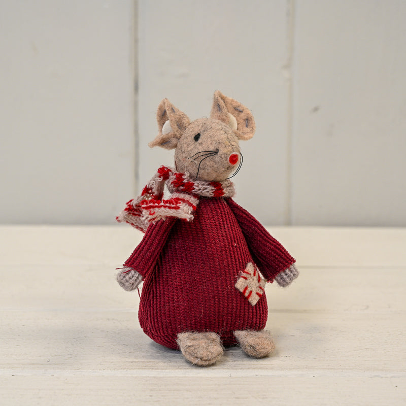 Red Fabric Mouse With Scarf