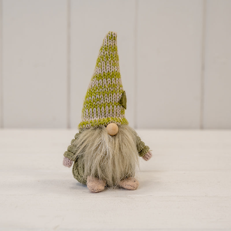 Green Fabric Gonk With Green Stripey Hat