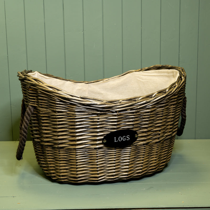 Woven Wood Log Basket