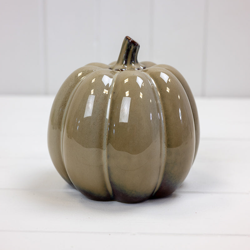 Brown Ceramic Pumpkin