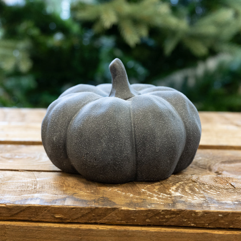 Grey Ceramic Pumpkin