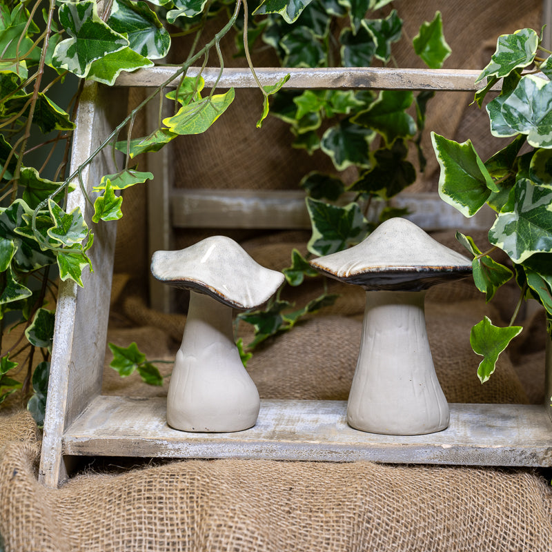 Beige Mottle Ceramic Mushroom