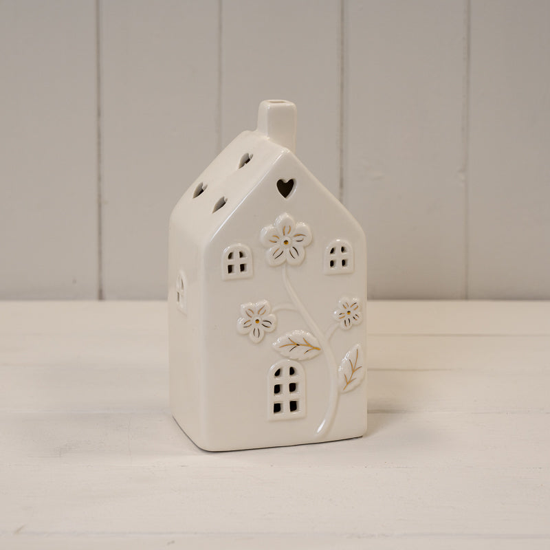 Glazed Ceramic Led House With Textured Detail