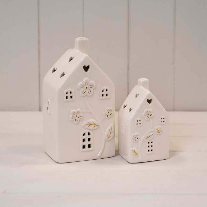 Glazed Ceramic Led House With Textured Detail