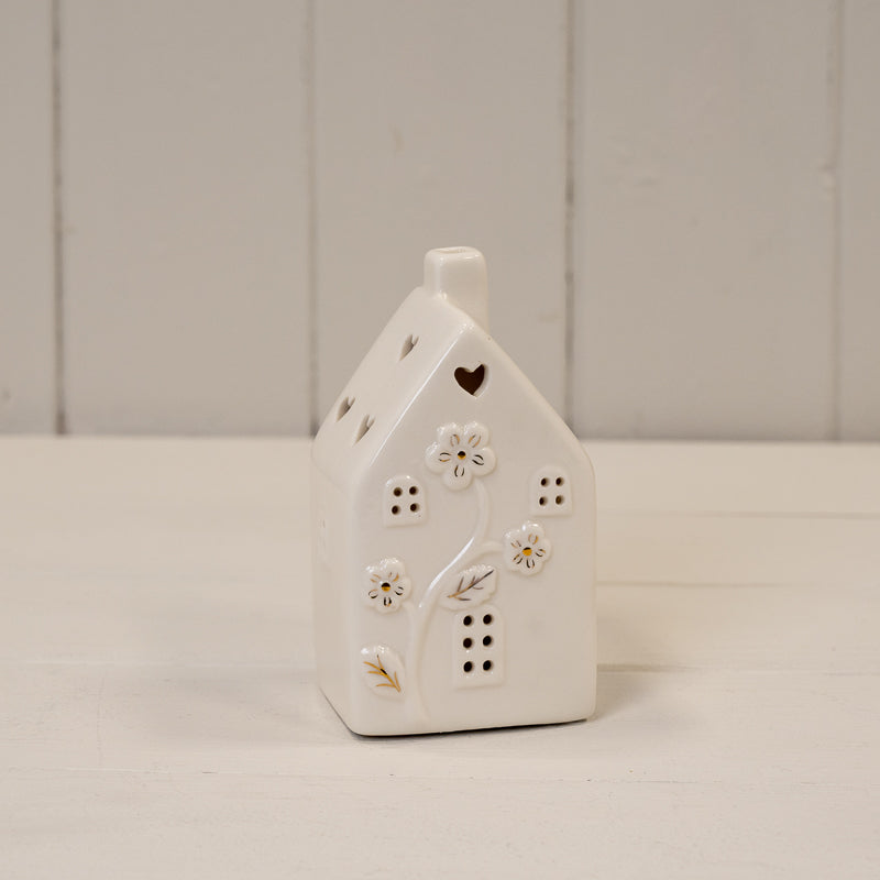 Glazed Ceramic Led House With Textured Detail