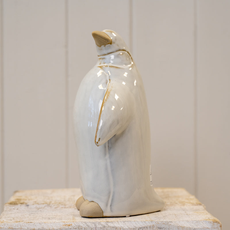 Stone Glazed Ceramic Penguin Ornament